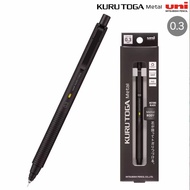 MitsubishiPencil鉛筆 Kuru Toga 金屬自動鉛筆 0.3mm，MitsubishiPenciluni金屬鋁筒 M3-KH-1P 夜曲黑色