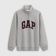 เสื้อฮู้ดขนแกะทรงหลวมสำหรับผู้ชาย Gap Autumn 2025 เสื้อคลุมกันหนาวแบบมีซิปครึ่งตัว คอตั้ง แขนยาว ทรง