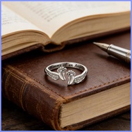 Mothers Ring with Card Kids Footprint Women Ring Jewelry for Mom for Parents Travel Holiday Dating C