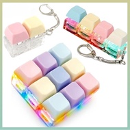 Keyboard Fidget Keychain Keycap Keys Button Clicker Toy 2/4/9 Keys Relief Stress Finger Keyboard