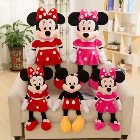 30-35cm Mickey Mouse Plush Toys Kawaii Anime Mickey Minnie Stuffed Plush Models Decoration Dolls for