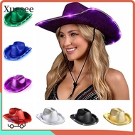 XUESEE Light Up Cowgirl Hat, Composite Comfortable Space Cowgirl Hat, Durable Shiny EVA LED Cowboy H