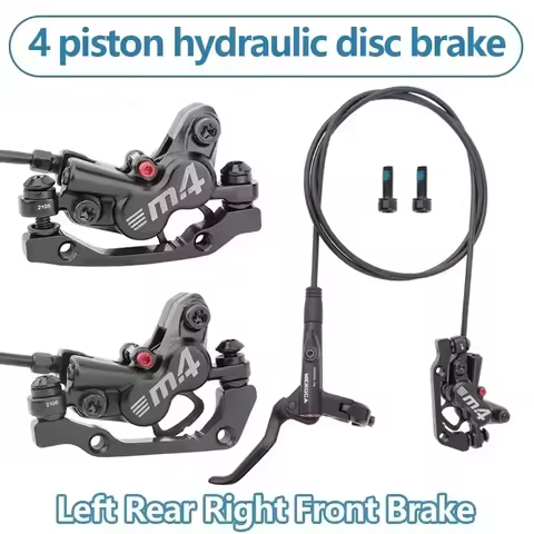 Brakes Meroca 4 Pistons Hydraulic Brakes Mtb Bicycle Brakes Caliper Rotor 160mm Set Mountain Bike 80