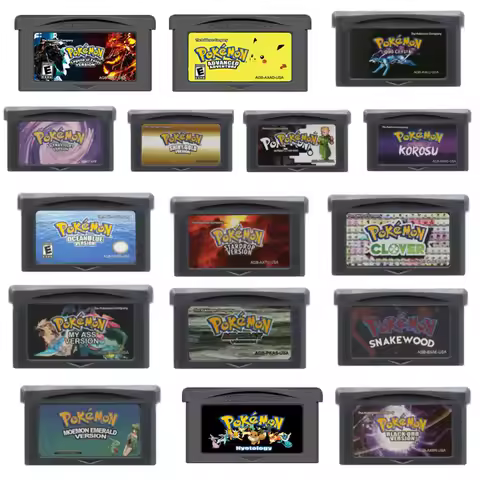 GBA Pokemon Series Game Cartridge Silver Rival Rom Hack 32 Bit Video Game Console Collection Card