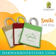 Smile Jute Bag: Hessian cloth (strong and eco-friendly)