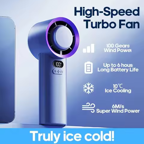 Mi Portable Handheld Turbo Fan 100 Wind Speeds Adjustable Mini Personal Fan Battery Operated Electri