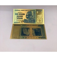 Souvenir Uang 100 Triliun Zimbabwe Gold Foil