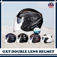 ▲GXT Helmet Motor Bike Helmet GXT Motorcycle Topi keledar Open Face Double Visor Motosikal Helmet Motor Stylish Dual Len♠