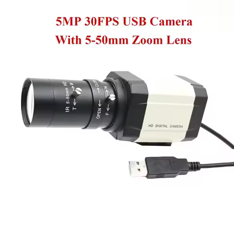 HD 5MP USB Camera,OV5693 30fps,5 Megapixel Mini Case Webcam,With Varifocal CS Lens 5-50mm 2.8-12mm,U