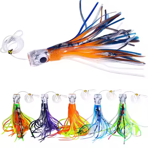 15CM/65G 22CM/100G 2 Kinds of Professional Ocean Squid Boat Fishing Lures with Wire Bait and Squid S