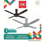 KDK 56" RYOU SERIES 5 BLADES FAN K14PH-PBR/EY / KDK Z SERIES REMOTE CONTROL CEILING FAN K14XZ PBR/GY