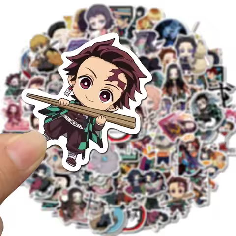 100pcs/set Cartoon Demon Slayer Kimetsu No Yaiba stickers Kamado Tanjirou Anime Sticker Aptop Luggag