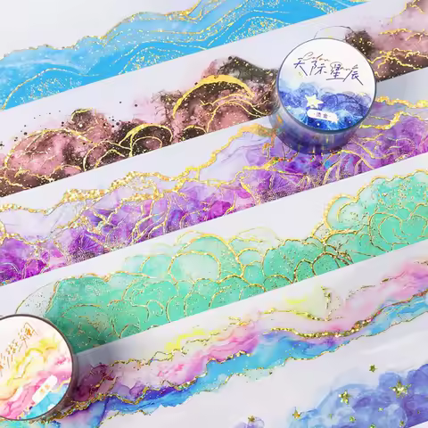 Tape 35mm*2m Watercolour Swoosh Hot Stamping Tape Handbook Stationery DIY Handmade & Scrapbook Diary