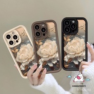 Trendy Oil Painting Floral Angel Eye Case For Realme C15 C53 11 5i 5 6i 5s 8i C25 C12 C35 C55 C11 C25Y C20 C21 C51 C25s C31 C30 C33 C20A C21Y Romantic White Art Peony Flowers Case