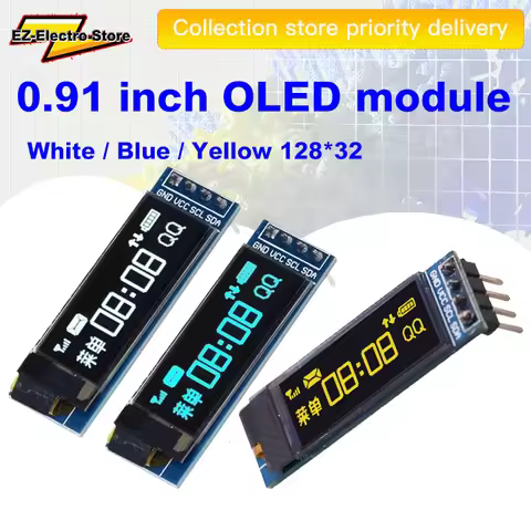 0.91 inch OLED module 0.91 "white/blue OLED 128X32 OLED LCD LED Display Module 0.91" IIC Communicate
