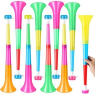 12 Pcs Vuvuzela Stadium Horn Noise makers Blow Horn 21 Inch Collapsible Plastic Trumpet Horn Noisema