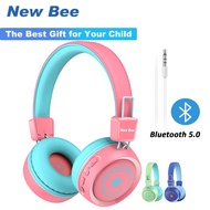 New Bee KH21B Kids หูฟังบลูทูธสำหรับเด็ก 32H เวลาเล่น Bluetooth 5.0 ชุดหูฟังไร้สายสำหรับเด็กพร้อมไมโ