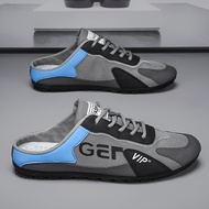 EIFAK ครึ่งรองเท้าแตะชาย รองเท้าผ้าใบสำหรับผู้ชายรองเท้าแตะครึ่ง 2023 รูปแบบเกาหลีสไตล์เกาหลีใหม่รองเท้าครึ่งรองเท้าเทรนด์ผู้ชายเปิดส้นรองเท้าสปอร์ตรองเท้าสปอร์ตกลางแจ้งลื่นไถลครึ่งรองเท้าไม่มีส้น Half Shoes for Men