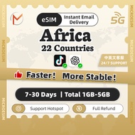 Africa 23 Countries 7-30Days | High Speed Unlimited Data | Instant Delivery | South Africa eSIM