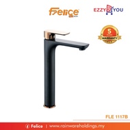 FLE 1117B : Single Lever Basin Mixer Tap  (Matte Black + Rose Gold)