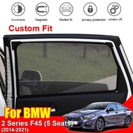 For BMW 2 Series F45 Magnetic Car Side Window Sun Shade UV Protection Curtain Sunshade Mesh Sun Viso