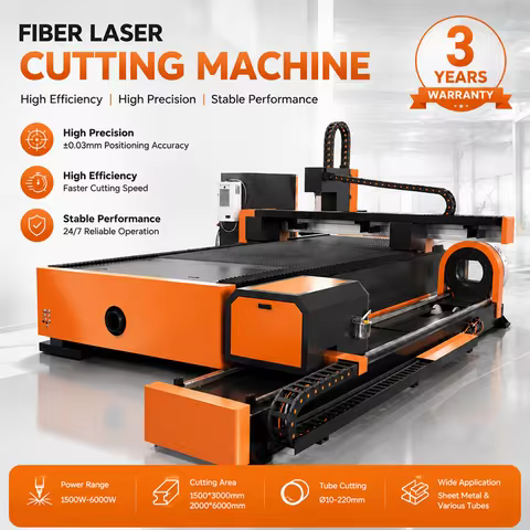 1500W 2kW 3000W 6000W Fiber Laser Cutting Machine Sheet Metal Tube Cutter CNC Pipe Cutting Fiber Las