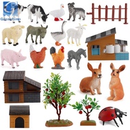 [Gazechimp] 21Pcs Farm Figurines Farm Animal Figures Toy Includes Fences Animals Farm Animals Set fo