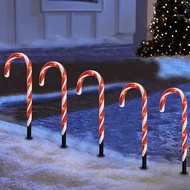 1 Set Of 53cm Length LED Candy Cane Lights String, Christmas Cane Ground Lights, 1 To 5 Pcs Outdoor 