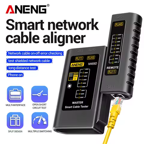 ANENG M469D Cable lan tester Network Cable Tester RJ45 RJ11 RJ12 CAT5 UTP LAN Cable Tester Networkin