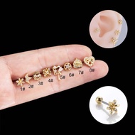 1 Piece Stainless Steel Earring 20Gauge Helix Tragus Piercing Cartilage Earring Gold Silver Color He