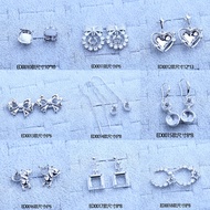 White gold zircon earring setting, nail art diamond setting 6*6 12*13 8.8*8 heart-shaped setting, se