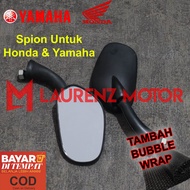 Kaca Spion Motor Tangkai Pendek Untuk HONDA dan YAMAHA Model Kaze Mini Hitam Variasi Aksesoris Motor Beat Scoopy Vario Supra X 125 NMax Lexi PCX Aerox Jupiter Mx Jupiter Z