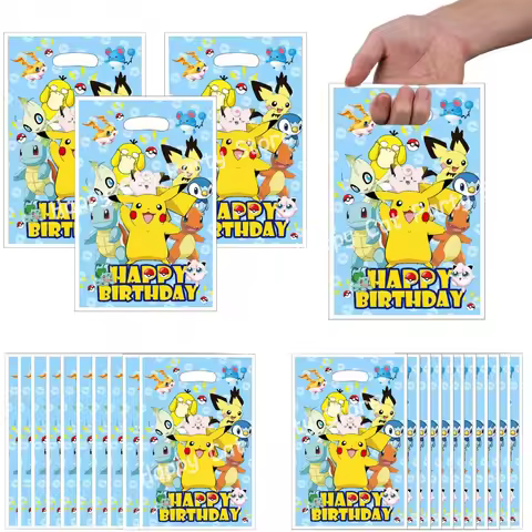Pokemon Figures Pokemon Gift Bag Pikachu Birthday Gift Bag Pikachu Candy Bag Packaging Kids Party Fa