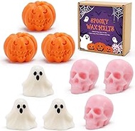 Halloween Scented Wax Melts Skull Ghost Pumpkin Shaped Spooky Wax Melts 6.5 oz Natural Soy Wax Melts Rose Vanilla Lavender for Home Fragrance Holiday Gifts Halloween Collection