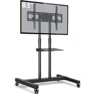 TAVR Furniture Mobile TV Stand Rolling TV Cart Floor Stand with Mount on Lockable Wheels Height Adju