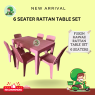 JCL bingo rattan 6 seater Dining table with chair set