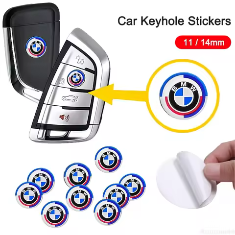 11mm 14mm Aluminum Car Remote Key Emblem Sticker Auto Accessories For BMW M Power I3 G08 F15 F16 G20