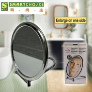 倒掛或企立雙面鏡 (一面可放大) (圓形手持鏡) (可懸掛銀色梳妝鏡) (放大可折疊化妝鏡)