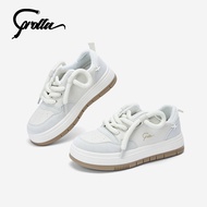 Corolla รองเท้าหนังลำลองสำหรับผู้หญิง พื้นรองเท้ายืดหยุ่นต้านเชื้อแบคทีเรียสีน้ำเงินและสีขาว ระบายอา