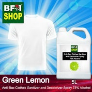 Antibacterial Clothes Sanitizer and Deodorizer Spray (ABCSD) - 75% Alcohol with Lemon - Green Lemon - 5L
