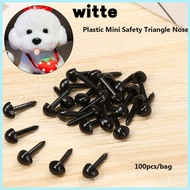 WITTE 100pcs/bag Safety Triangle Noses Accessories Plastic Black 4.5X5.5MM