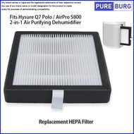 Fits Hysure Q7 Polo / AirPro S800 2-in-1 Air Purifying Dehumidifier Replacement HEPA Filter