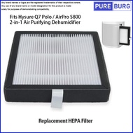 Fits Hysure Q7 Polo/ AirPro S800 Hydroflux 2-in-1Air Purifying Dehumidifier HEPA Filter