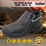 Ready Stock Hammer Kings HK2 Safety Shoes Mid Cut Dual Zipper Black Steel Toe Cap Steel Midsole Leat