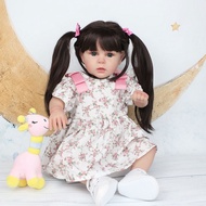 Mainan Boneka Bayi Perempuan Reborn 50cm Mirip Asli Bahan Silikon