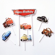 Birthday cake decoration cake topper one set of 7 Cars Mcqueen characters