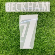 Beckham 7 white nameset + numbering + nns for jersey