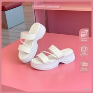 HA HUYEN women's bread sandals, matte leather, padded straps, 5cm sole - DE804