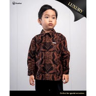 KEMEJA Laskala x Dhwani Black Long Sleeve Batik Shirt for Boys