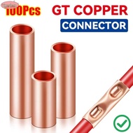 XUESHAN 100Pcs GT Copper Terminal Connecting Tube, Cable Connector Kit Hole Passing Wire Terminal Cr